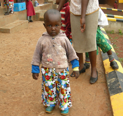 Little boy in his new shorts